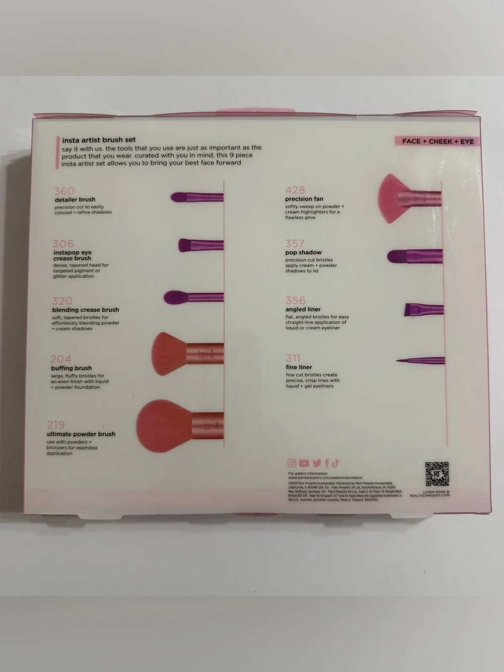 Real Techniques Rose Gold Handle Brush Set with Pink & Purple Bristles
